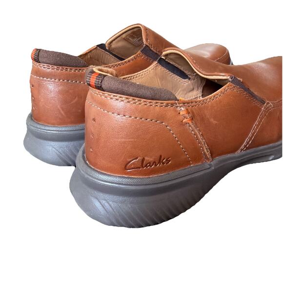 Men\'s Loafers Clarks Donaway Step NWO box Dark Tan Leather Comfort Shoe Size 9 M main image 8